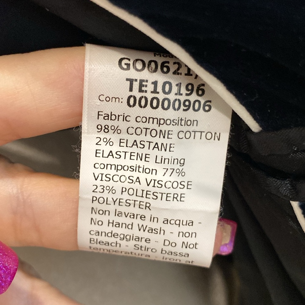 Deep Oxford Blue Velvet Tailored Blazer by Goop | Size 8 - Picture 11 of 13